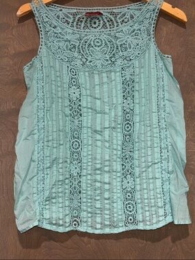 Sundance Aqua boho  Sleeveless top medium